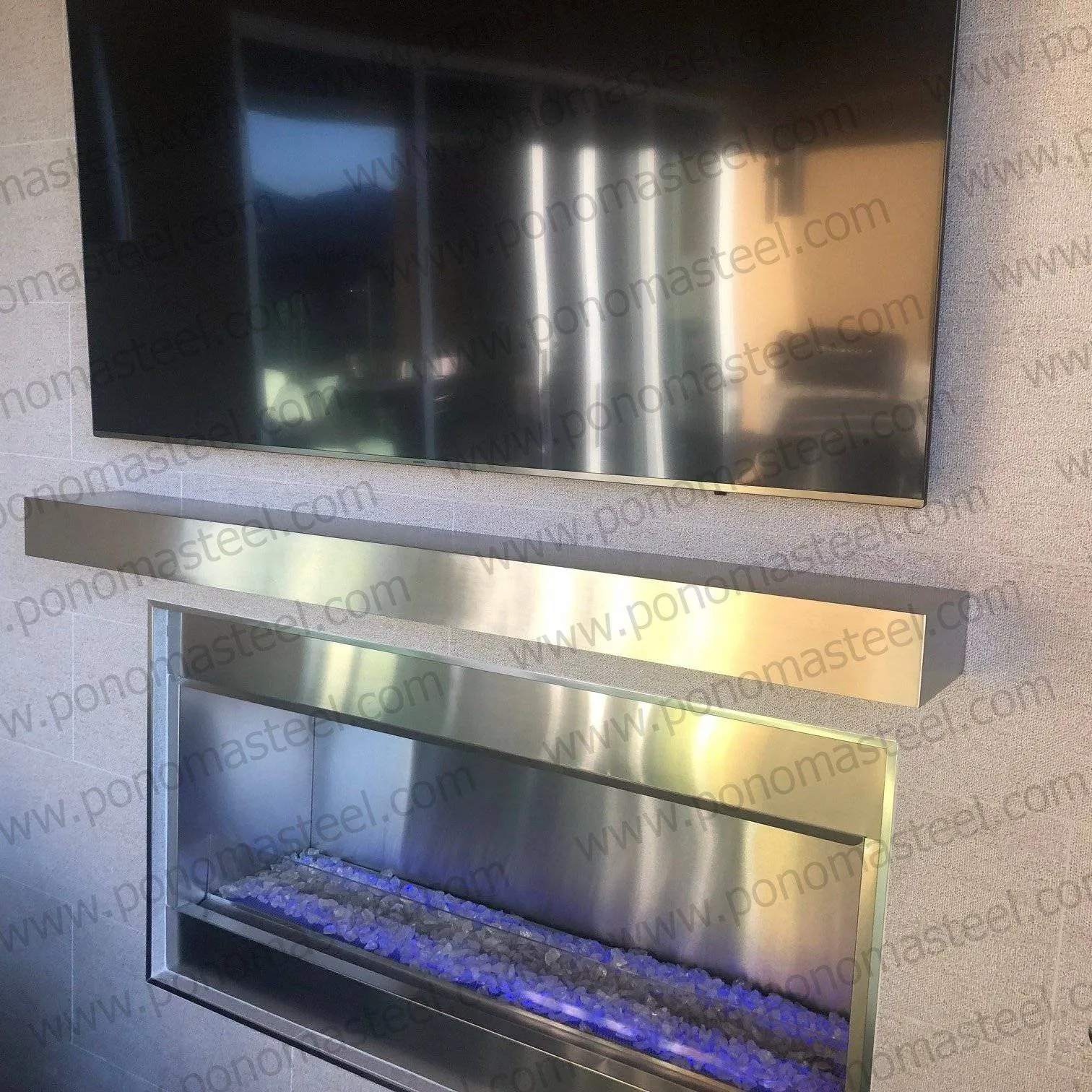 82"x6"x2.5" (cm.208.3x15.2x6.4) stainless steel floating Ponoma shelf