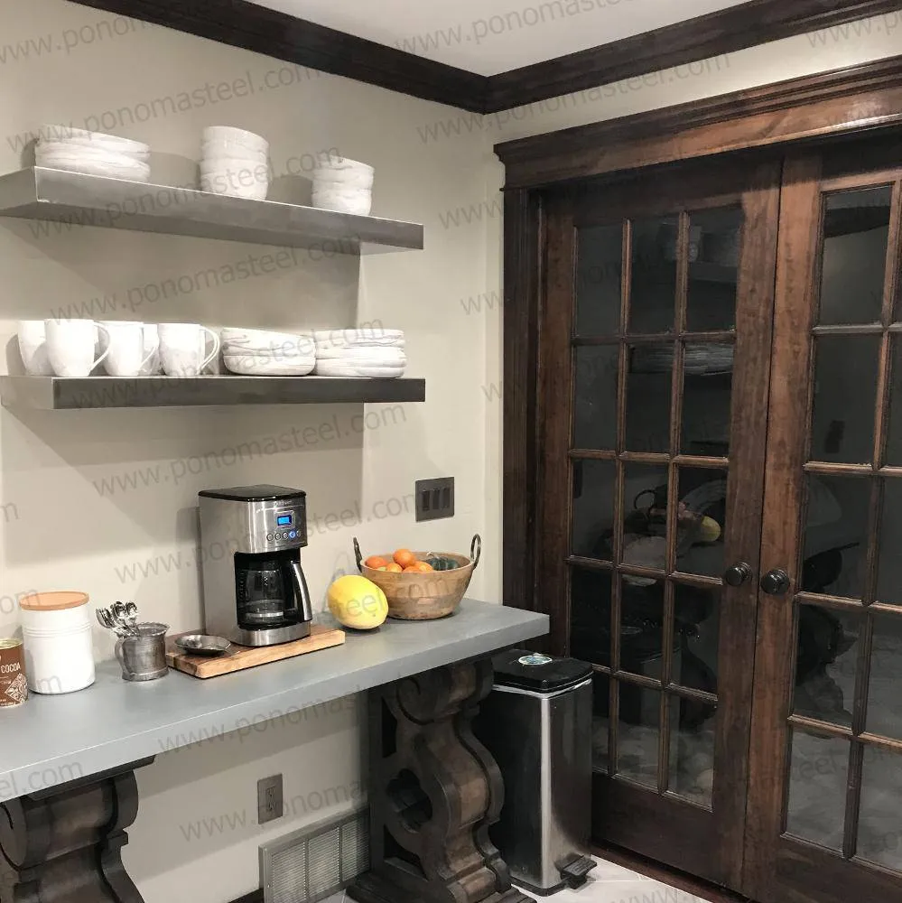 82"x6"x2.5" (cm.208.3x15.2x6.4) stainless steel floating Ponoma shelf