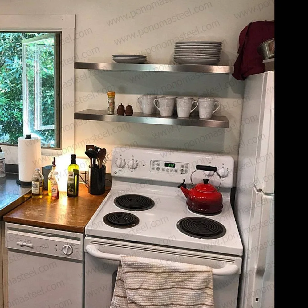 82"x6"x2.5" (cm.208.3x15.2x6.4) stainless steel floating Ponoma shelf