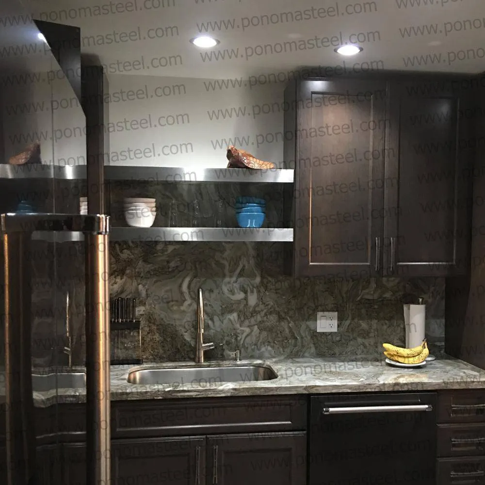 82"x6"x2.5" (cm.208.3x15.2x6.4) stainless steel floating Ponoma shelf