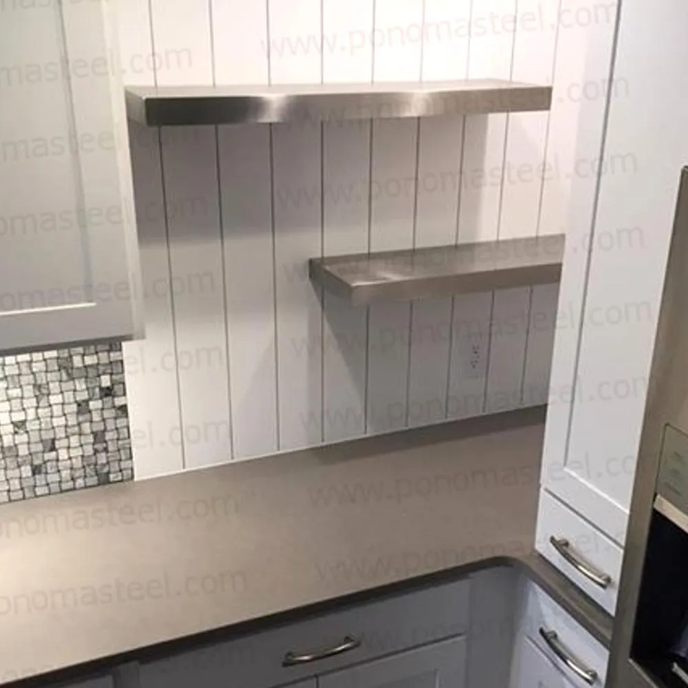 82"x6"x2.5" (cm.208.3x15.2x6.4) stainless steel floating Ponoma shelf