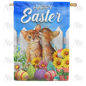 A Purr-fect Easter House Flag