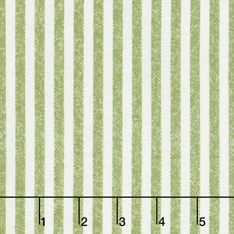 A Wooly Garden - Wooly Stripe Sage Yardage