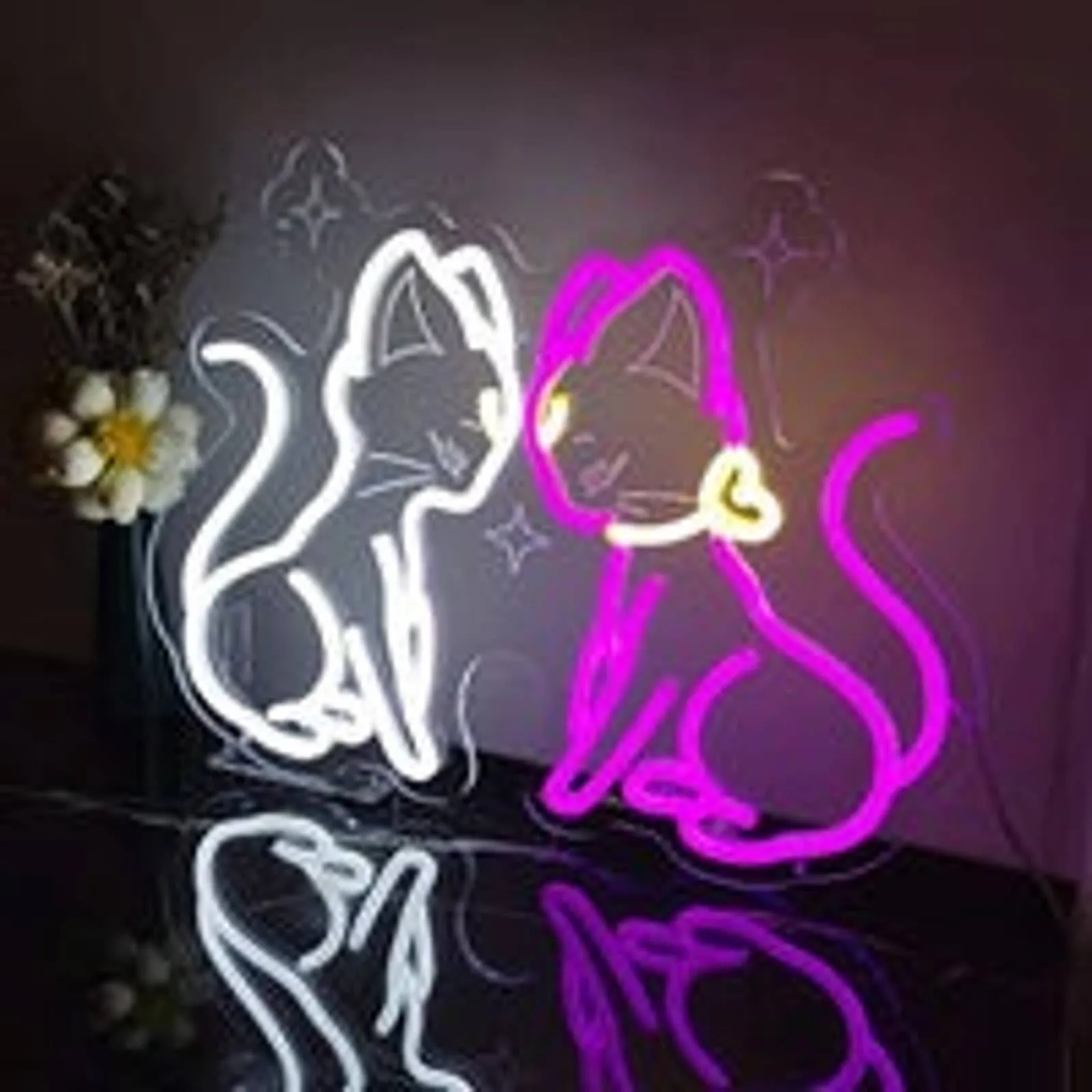 Adorable Bright Pink & White Luna & Artimus LED Light Sailor Moon Anime Decor