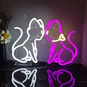 Adorable Bright Pink & White Luna & Artimus LED Light Sailor Moon Anime Decor
