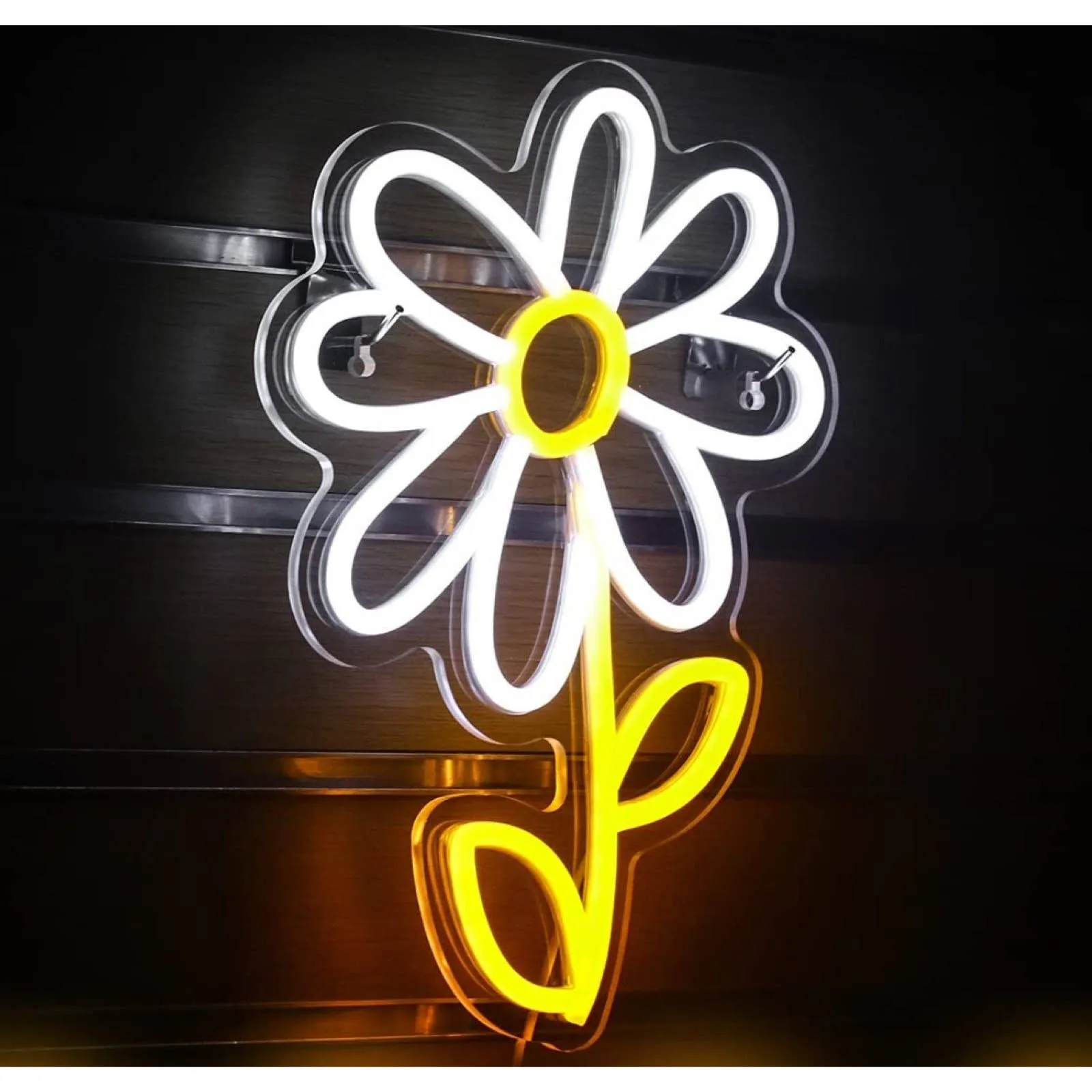 Adorable Lovely Bright Yellow Daisy LED Night Light Room Wall Decor