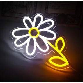 Adorable Lovely Bright Yellow Daisy LED Night Light Room Wall Decor