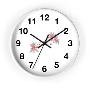 Affirmation Feminist pro choice Wall clock - I am perfect with flowers