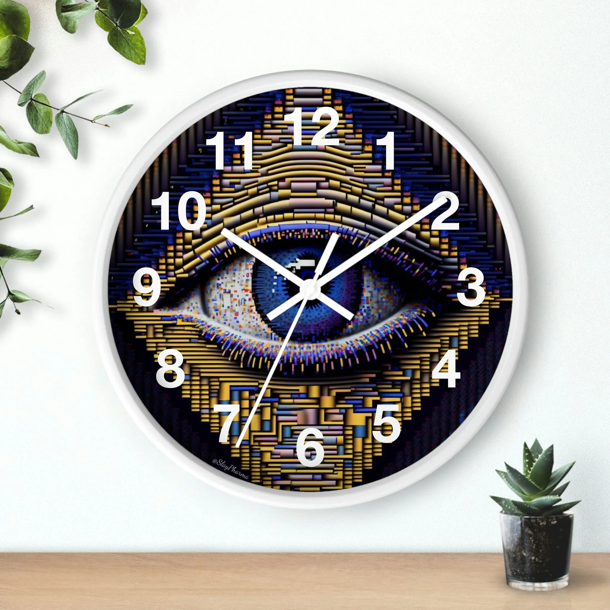 All Seeing Eye Wall Clock #4 w/ numbers