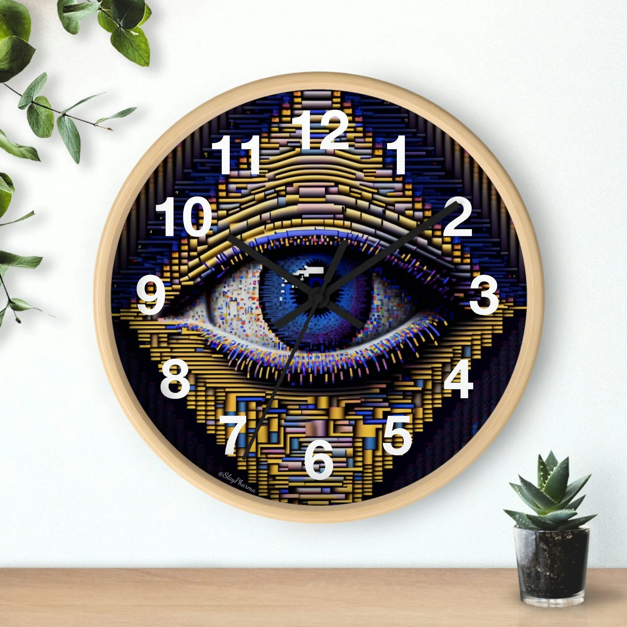 All Seeing Eye Wall Clock #4 w/ numbers
