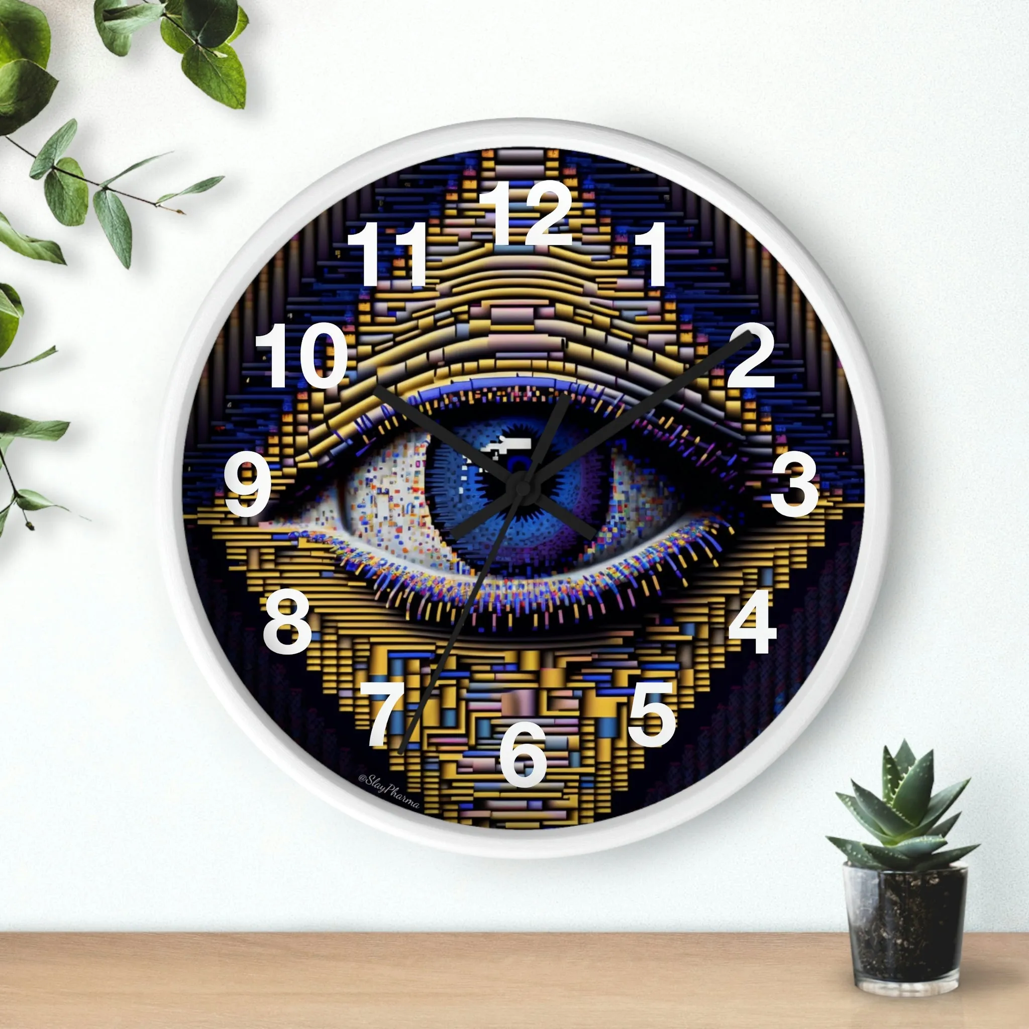 All Seeing Eye Wall Clock #4 w/ numbers