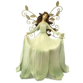Angel with Botanical Wings Garden Statue & Bird Feeder, 10"H