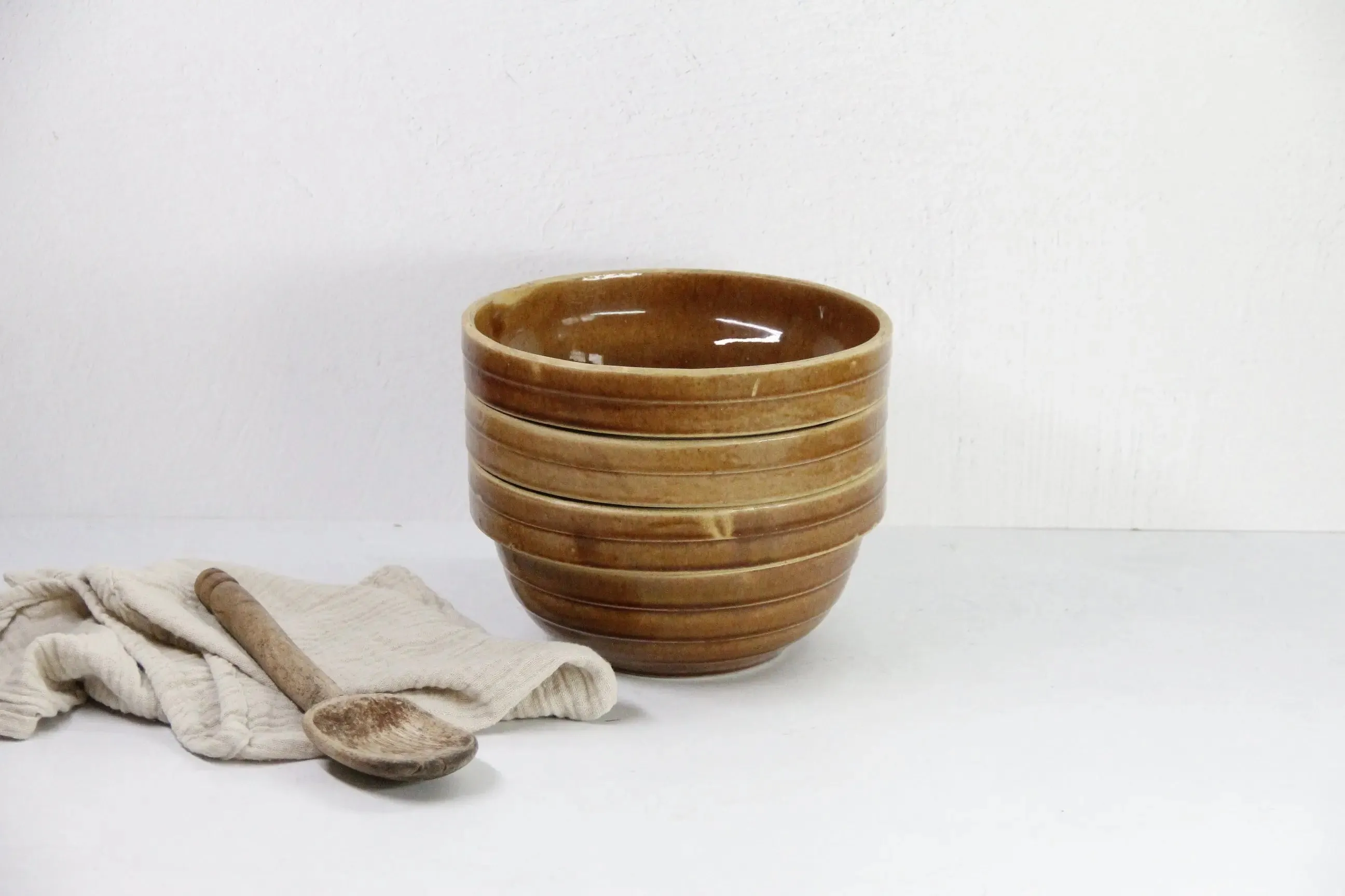 Assorted Antique Stoneware Bowl | Crock Mixing/Stacking
