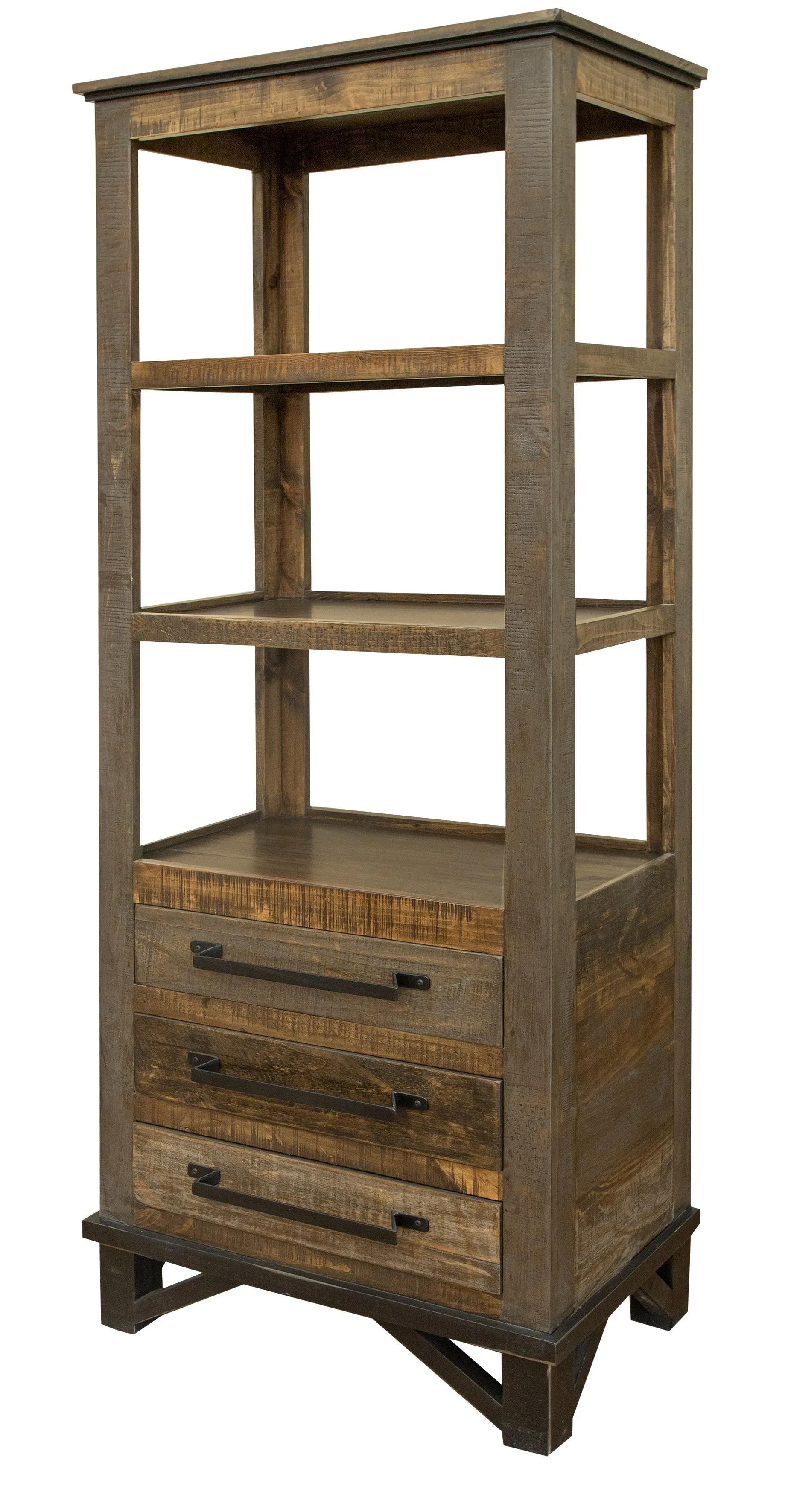 Aven 4-Piece Entertainment Wall Unit - Barnwood