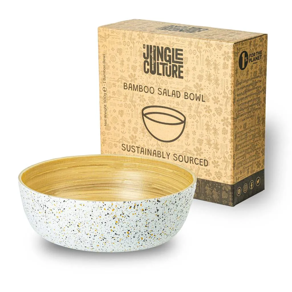 Bamboo Serving Bowl | Wooden Bowls (18cm /7" Diameter): Dark Grey