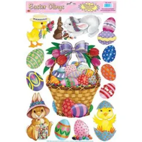 Beistle Easter Window Clings Charming Easter Basket Friends  (3/Pk)