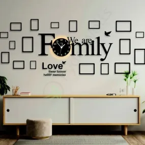 Big Family Frames Clock with Neon Light - Neon Lights