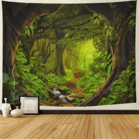 Big Tapestry Beautiful Natural Forest Large Wall Hanging Hippie