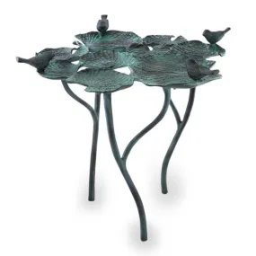 Bird Quartet on Leaves Birdfeeder/Birdbath By SPI Home