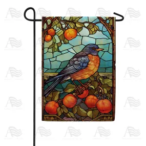 Bluebird Stained Glass Garden Flag
