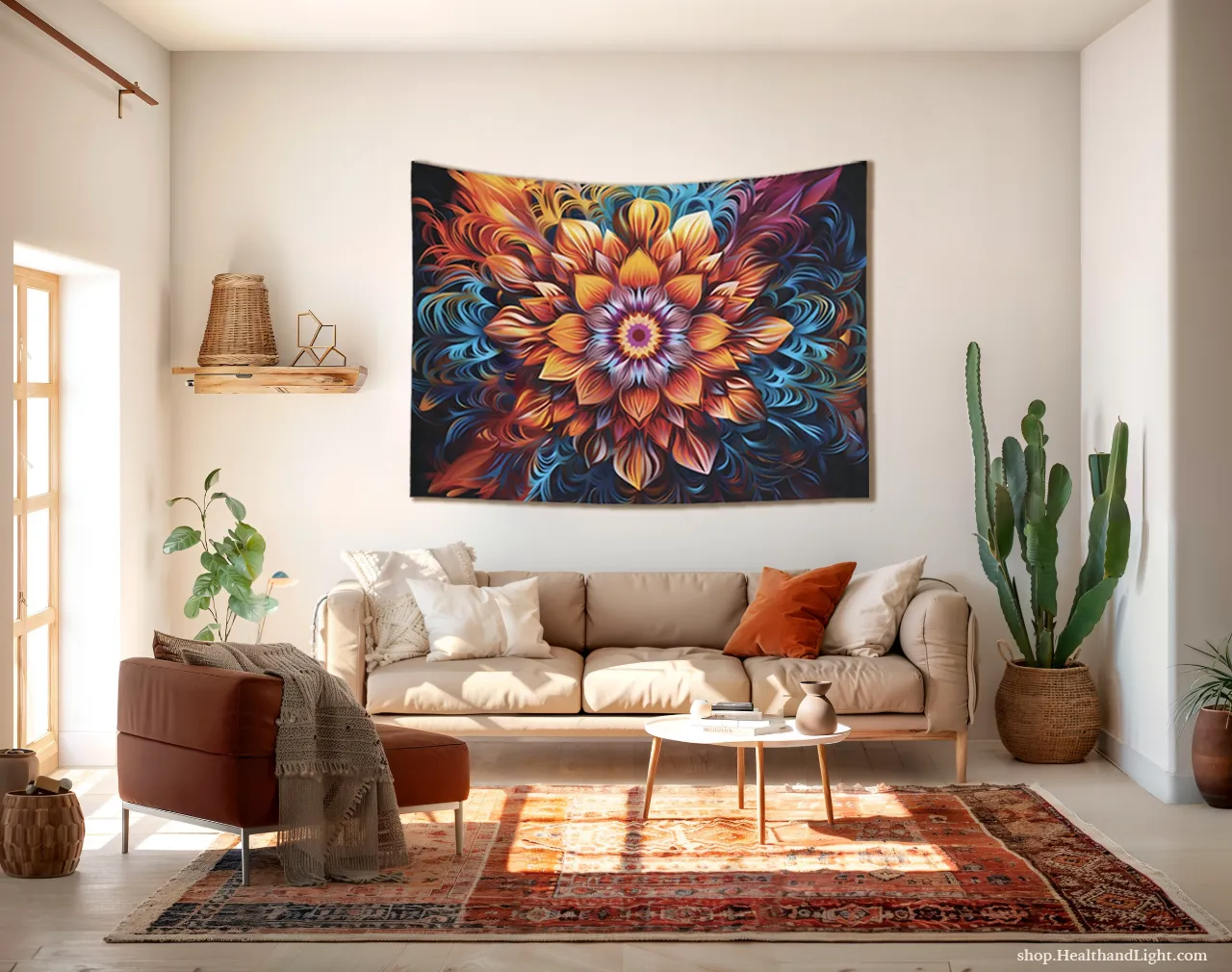Boho Floral Wall Hanging Mandala Tapestry #2