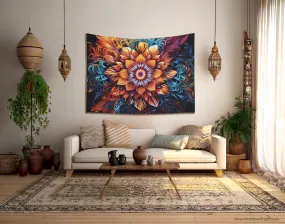 Boho Floral Wall Hanging Mandala Tapestry #2