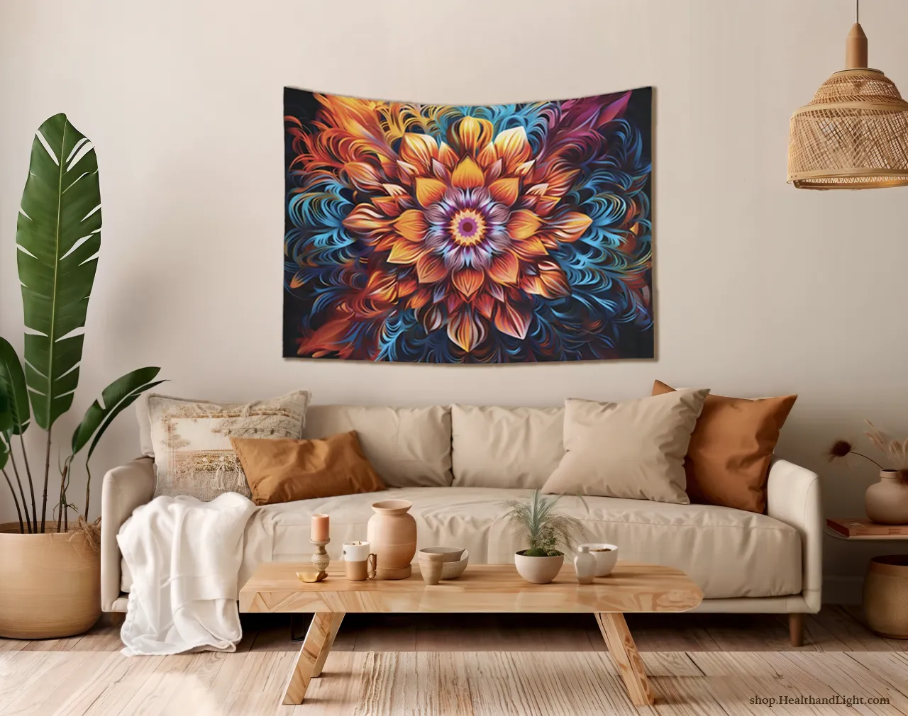 Boho Floral Wall Hanging Mandala Tapestry #2