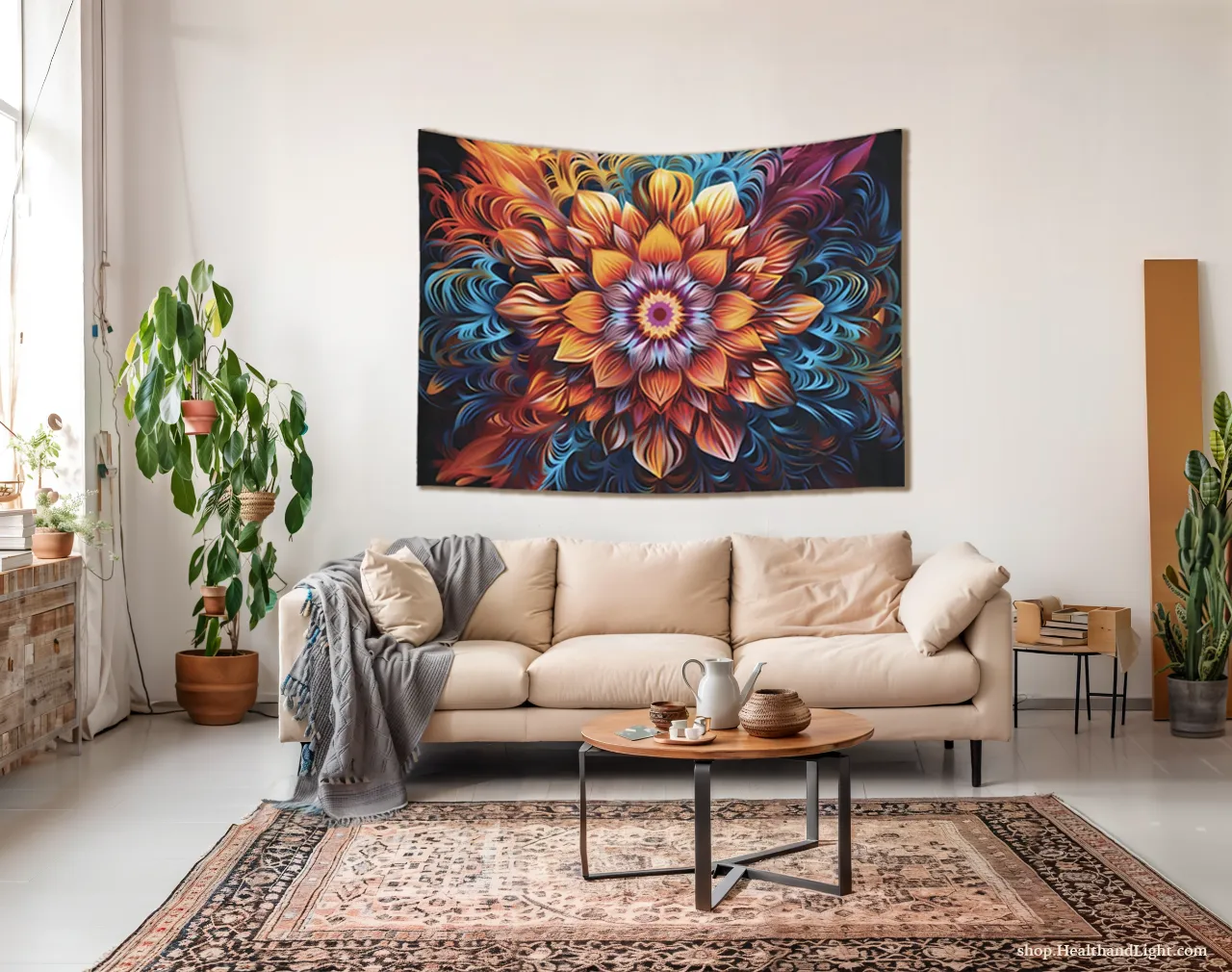 Boho Floral Wall Hanging Mandala Tapestry #2