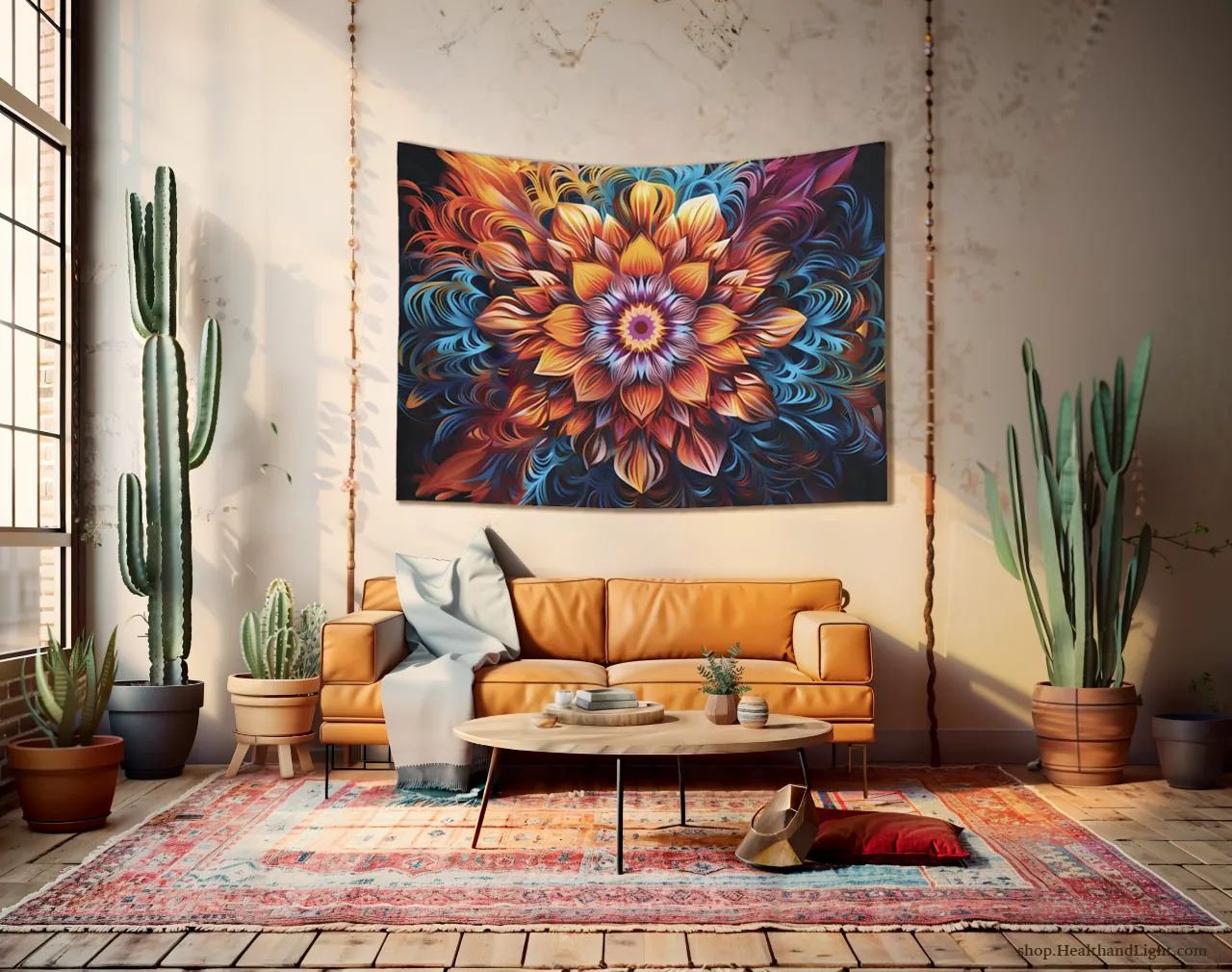 Boho Floral Wall Hanging Mandala Tapestry #2