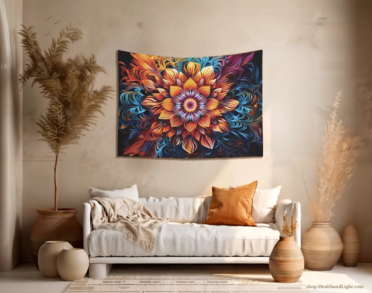 Boho Floral Wall Hanging Mandala Tapestry #2