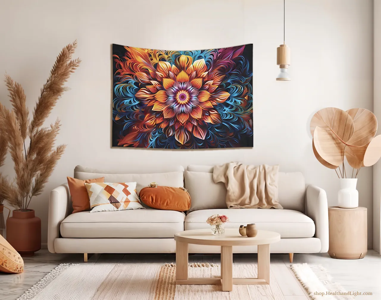 Boho Floral Wall Hanging Mandala Tapestry #2