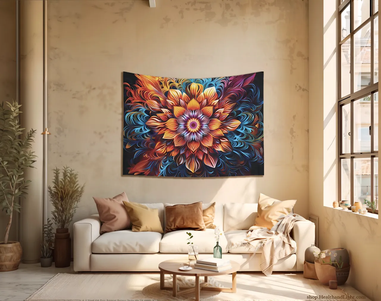 Boho Floral Wall Hanging Mandala Tapestry #2