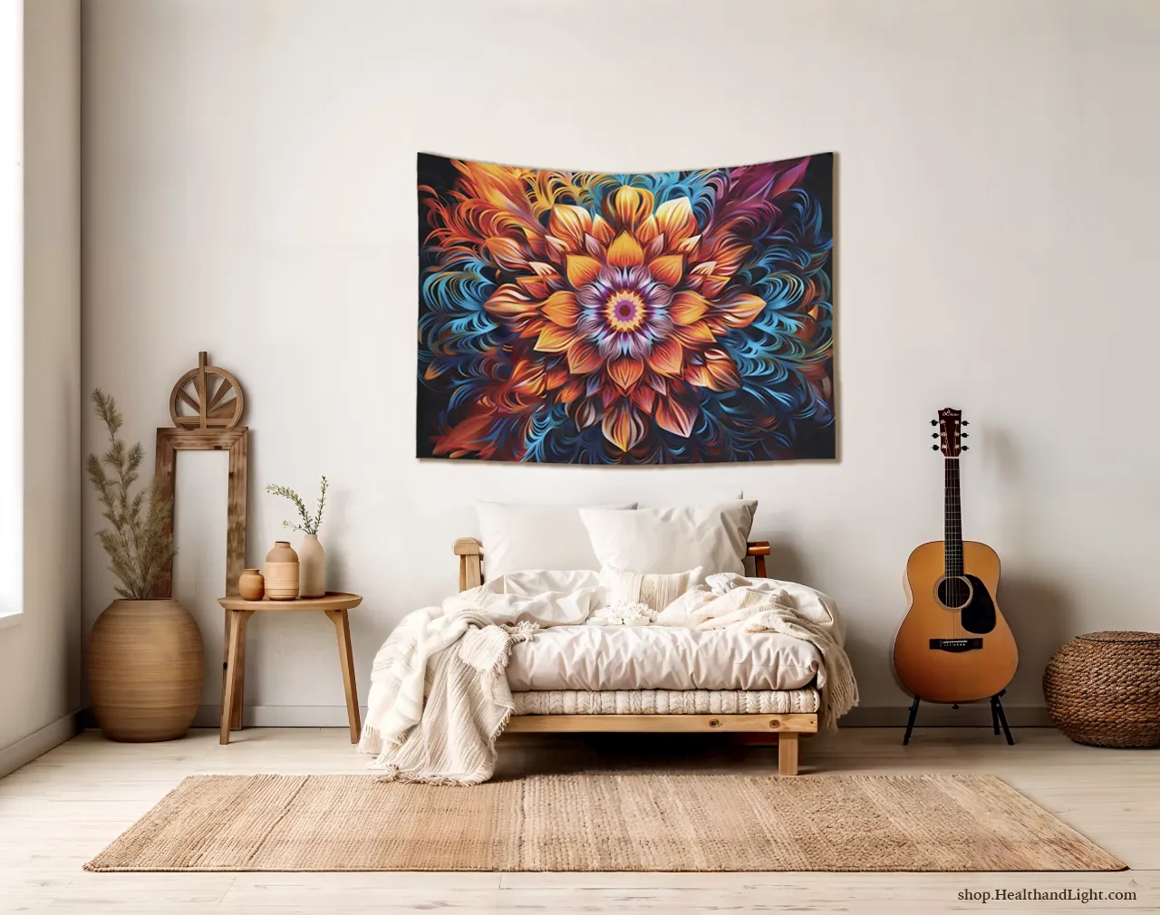 Boho Floral Wall Hanging Mandala Tapestry #2