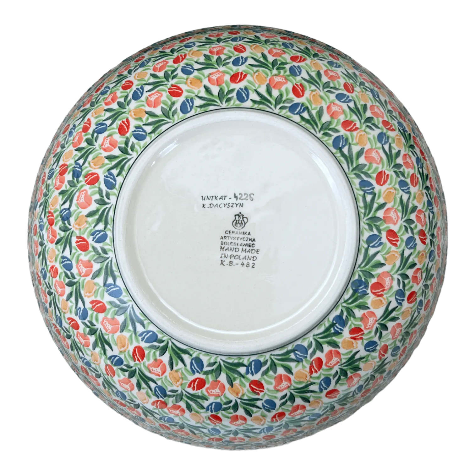 Bowl, Round, 12.75" in "Tulip Burst" by Ceramika Artystyczna | A154-U4226