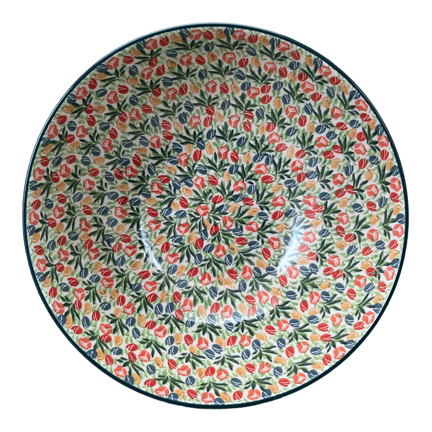 Bowl, Round, 12.75" in "Tulip Burst" by Ceramika Artystyczna | A154-U4226
