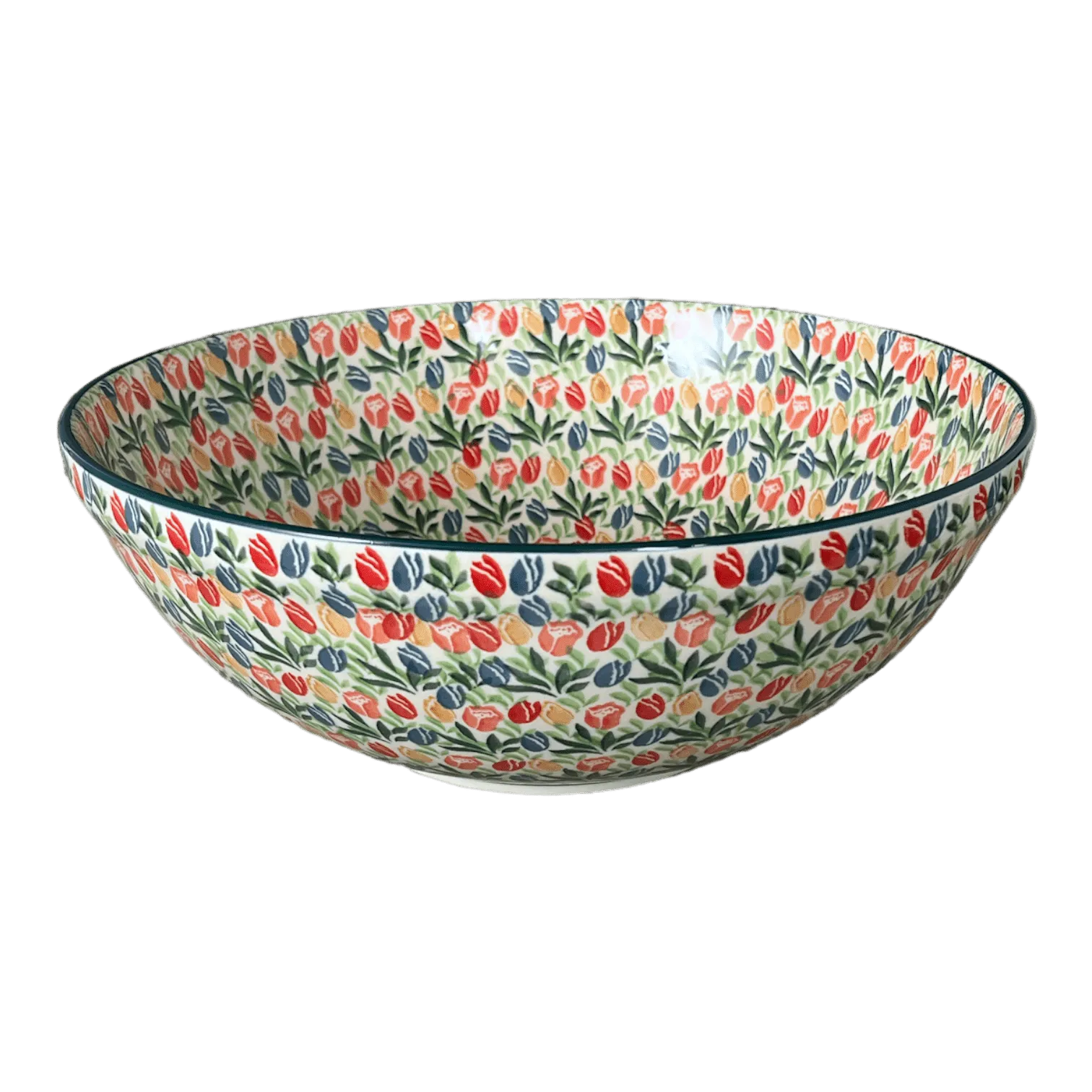 Bowl, Round, 12.75" in "Tulip Burst" by Ceramika Artystyczna | A154-U4226