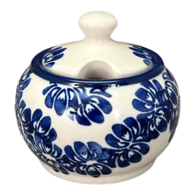 Bowl, Round, Bubble, Sugar Bowl, Small, 3.5" in "Blue Floral Vines" by Zaklady | Y729-D1210A