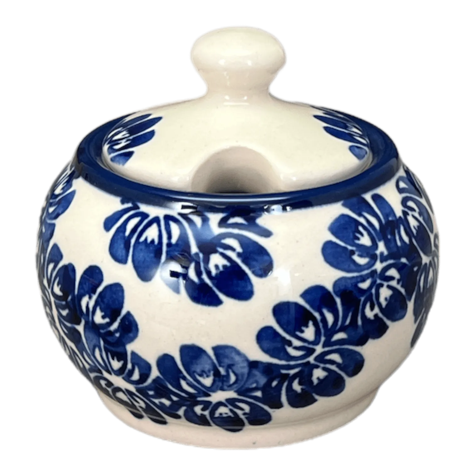 Bowl, Round, Bubble, Sugar Bowl, Small, 3.5" in "Blue Floral Vines" by Zaklady | Y729-D1210A