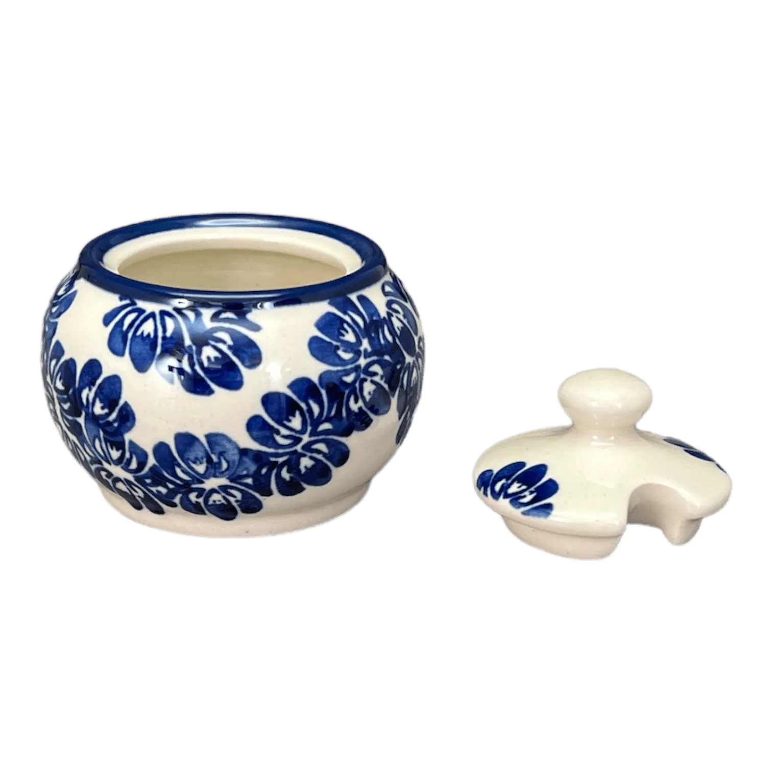 Bowl, Round, Bubble, Sugar Bowl, Small, 3.5" in "Blue Floral Vines" by Zaklady | Y729-D1210A