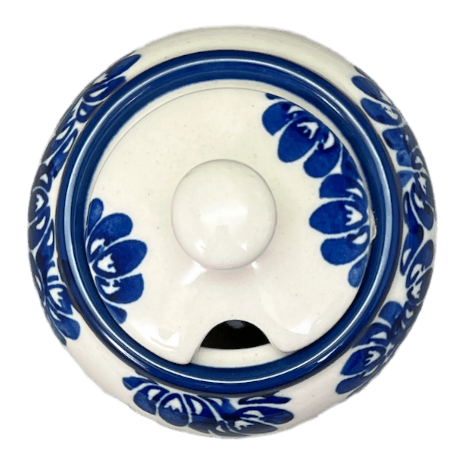 Bowl, Round, Bubble, Sugar Bowl, Small, 3.5" in "Blue Floral Vines" by Zaklady | Y729-D1210A