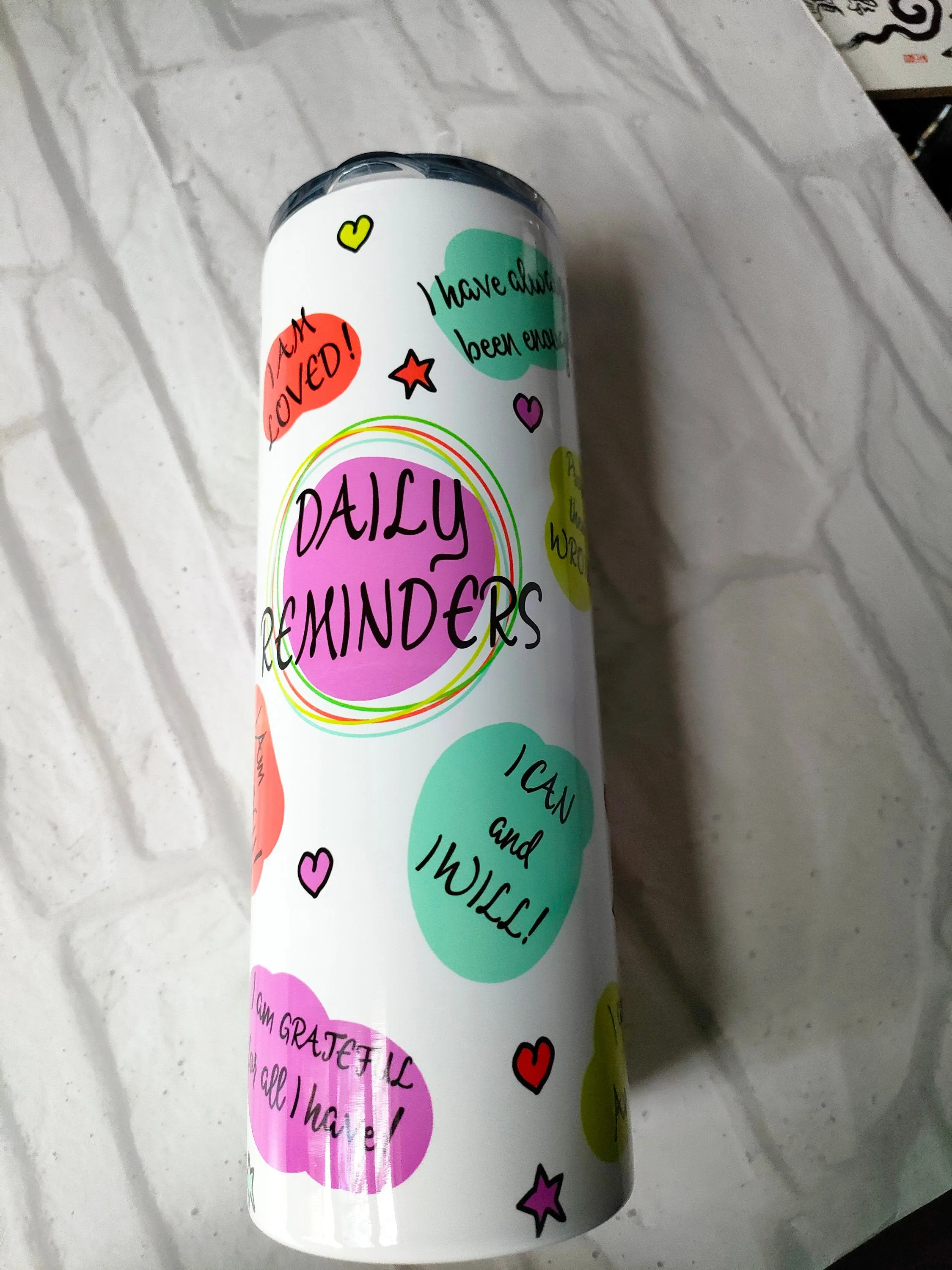 Bright Daily Reminders 20oz Skinny Tumbler