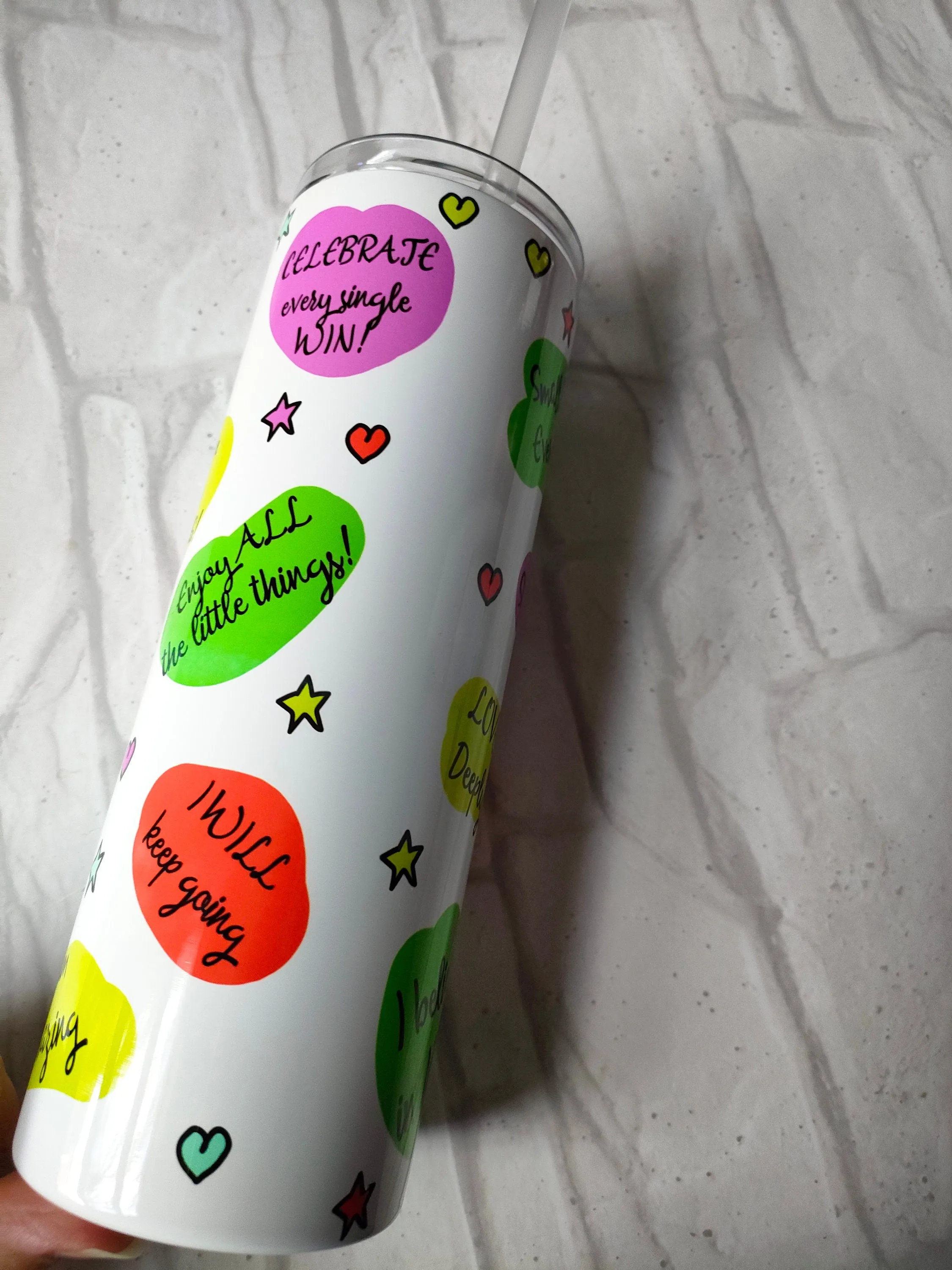 Bright Daily Reminders 20oz Skinny Tumbler