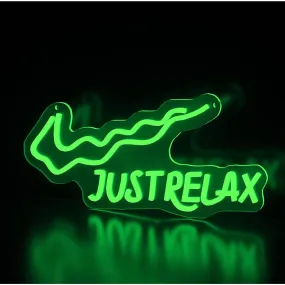 Bright Green Just Relax Nike Swoosh LED Night Light Room Wall Decoration