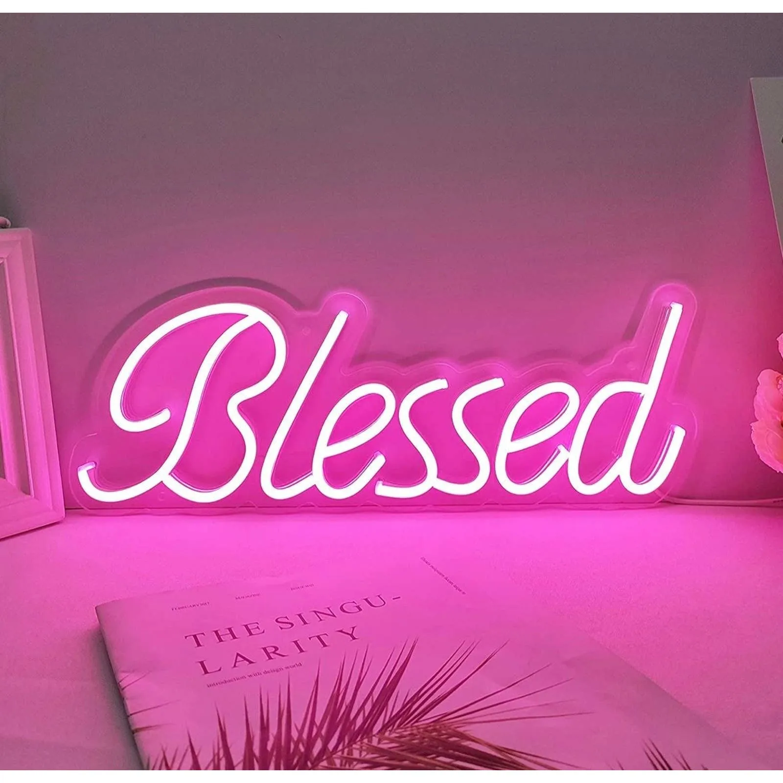 Bright Pink Blessed LED Light Decor