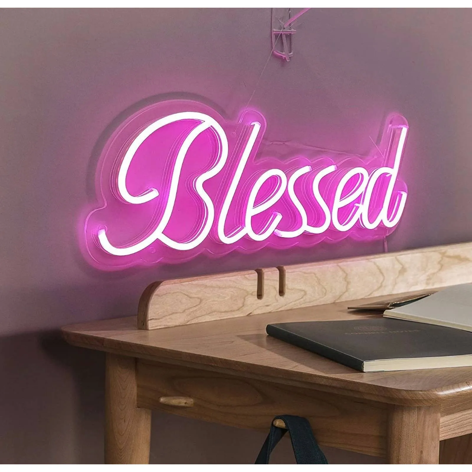 Bright Pink Blessed LED Light Decor