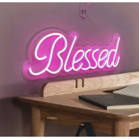 Bright Pink Blessed LED Light Decor
