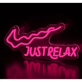 Bright Pink Just Relax Wavy Nike Logo LED Night Light Room Wall Decoration