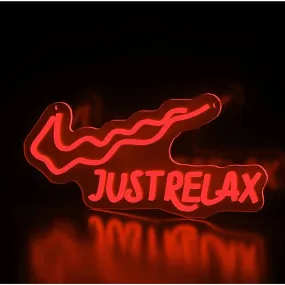 Bright Red Just Relax Nike Swoosh LED Night Light Room Wall Decoration
