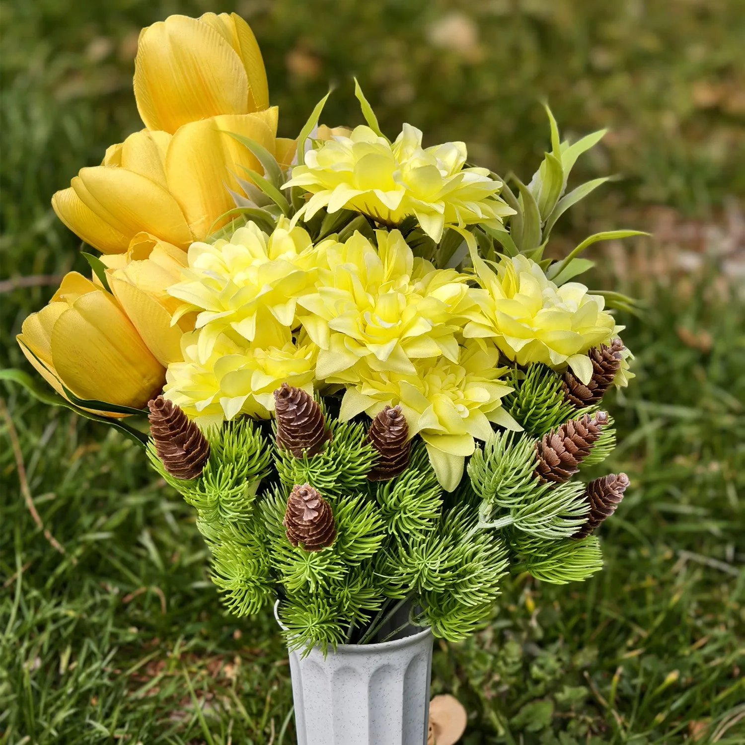 Bulk Exclusive 11 Styles Artificial Funeral Flowers with Vase Memorial Flowers Wholesale