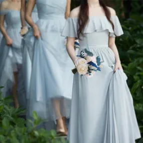Bulk Noble Navy Blue And Champagne Bridesmaid Bouquets Wedding Bouquets Wholesale